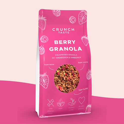 BERRY GRANOLA | Granola mit Erdbeeren & Himbeeren | 250g